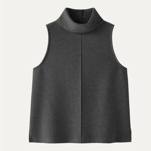 OGL FuzzLuxe Turtle Neck Split Hem Top - Deep Grey size M